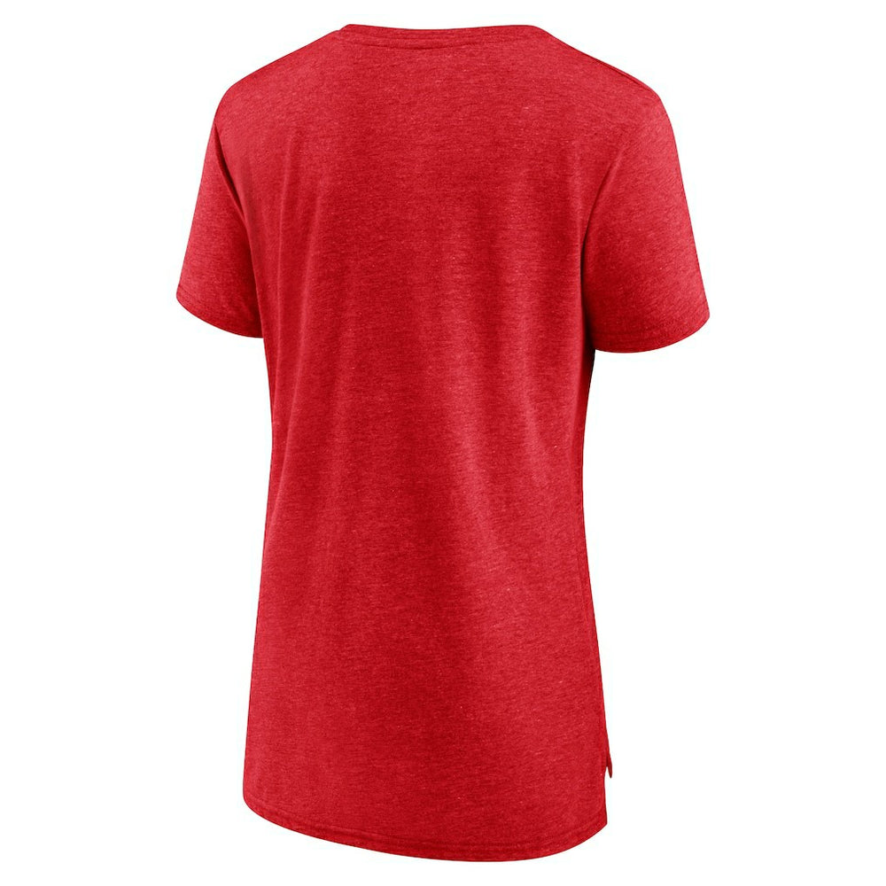 Kansas City Chiefs Women's Throwback Team Logo Tri-Blend T-Shirt - Heather Red T-shirts