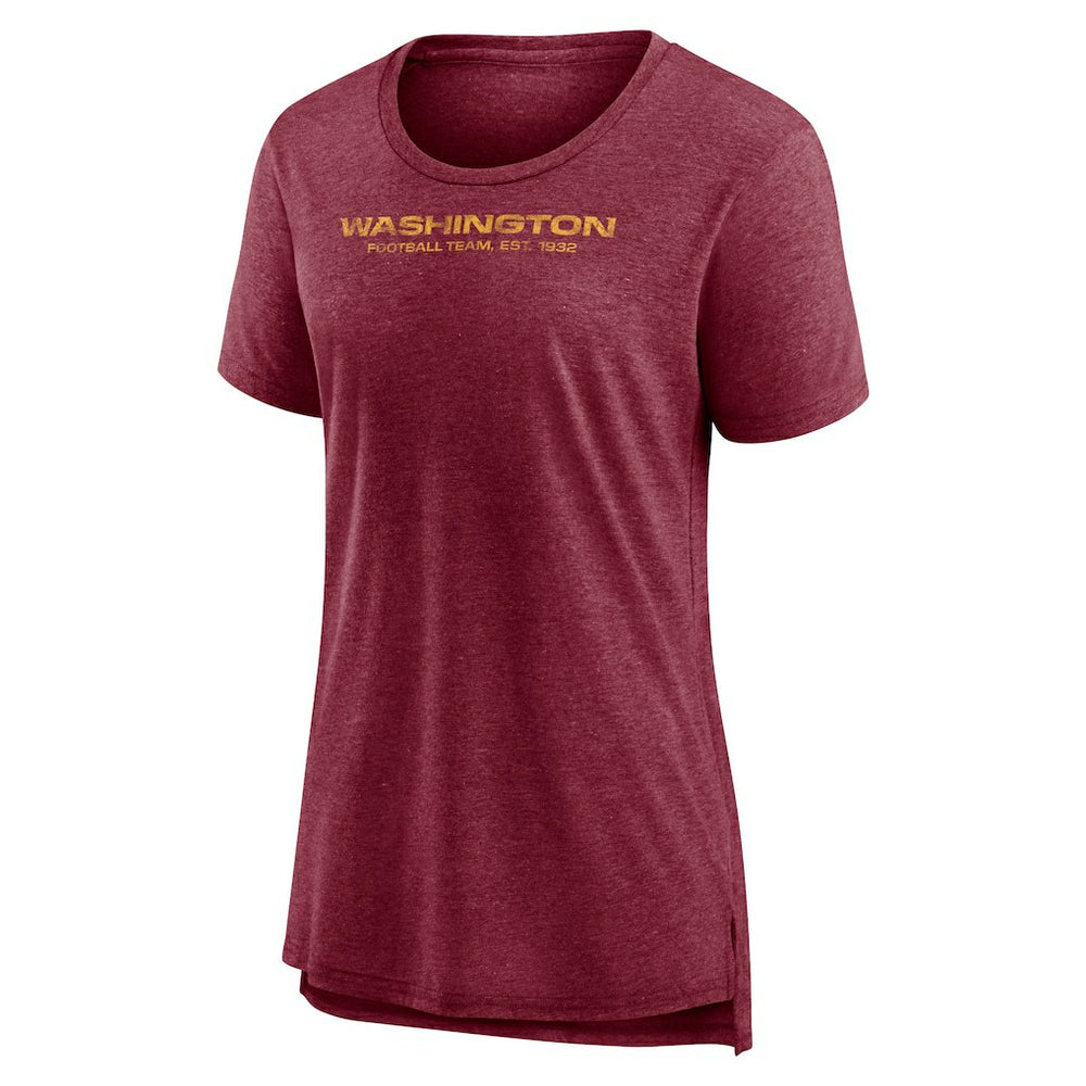 Washington Commanders Women's Throwback Team Logo Tri-Blend T-Shirt - Heather Burgundy T-shirts