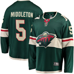 Jake Middleton Minnesota Wild Fanatics Home Breakaway Player Jersey - Green | US 5146644