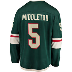 Jake Middleton Minnesota Wild Fanatics Home Breakaway Player Jersey - Green | US 5146644