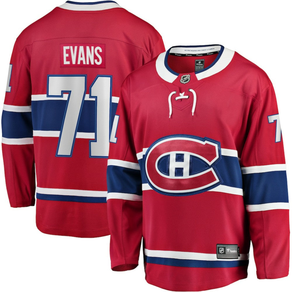 Jake Evans Montreal Canadiens Fanatics Home Breakaway Player Jersey - Red | US 5146648