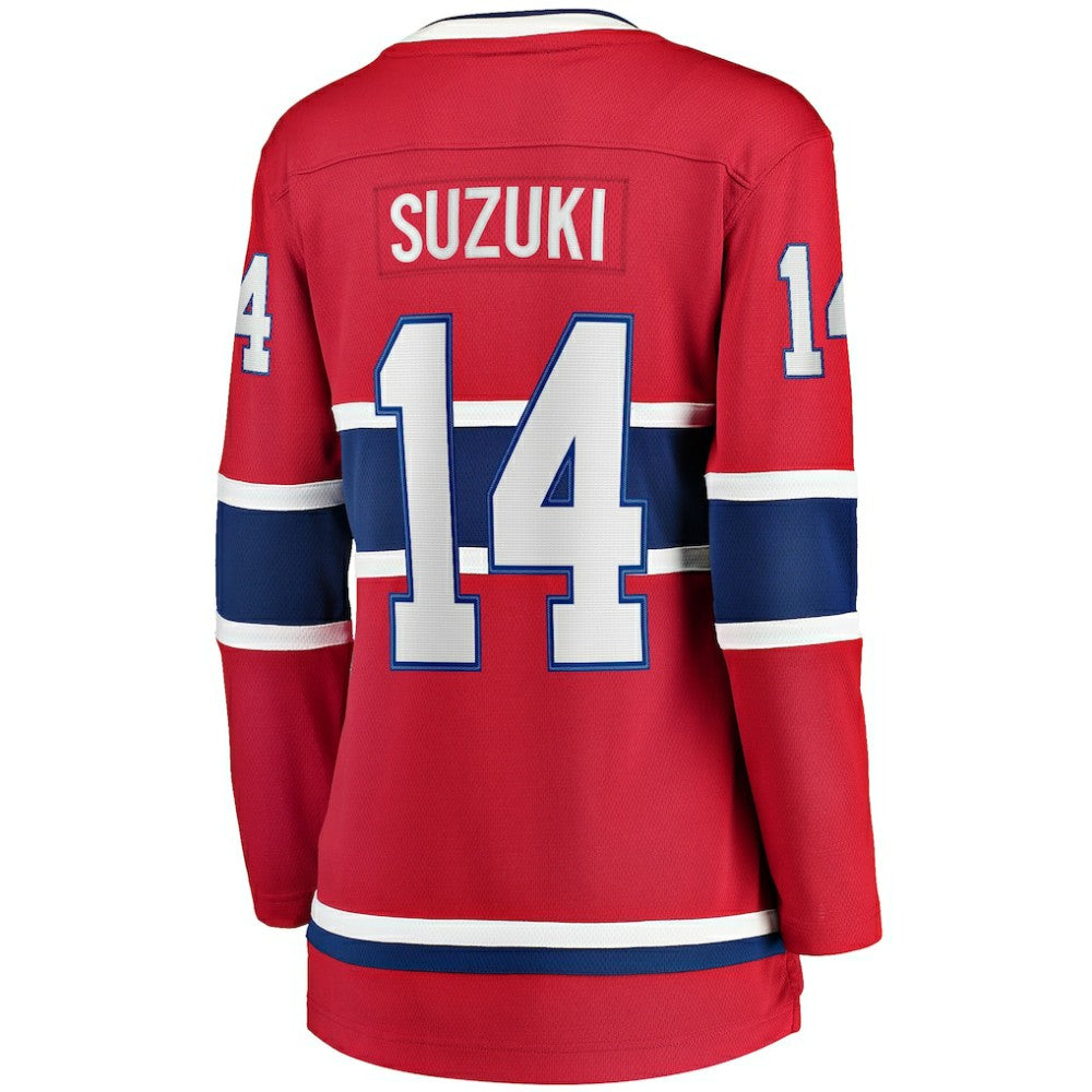 Nick Suzuki Montreal Canadiens Fanatics Women's Home Captain Patch Breakaway Player Jersey - Red | US 5146684