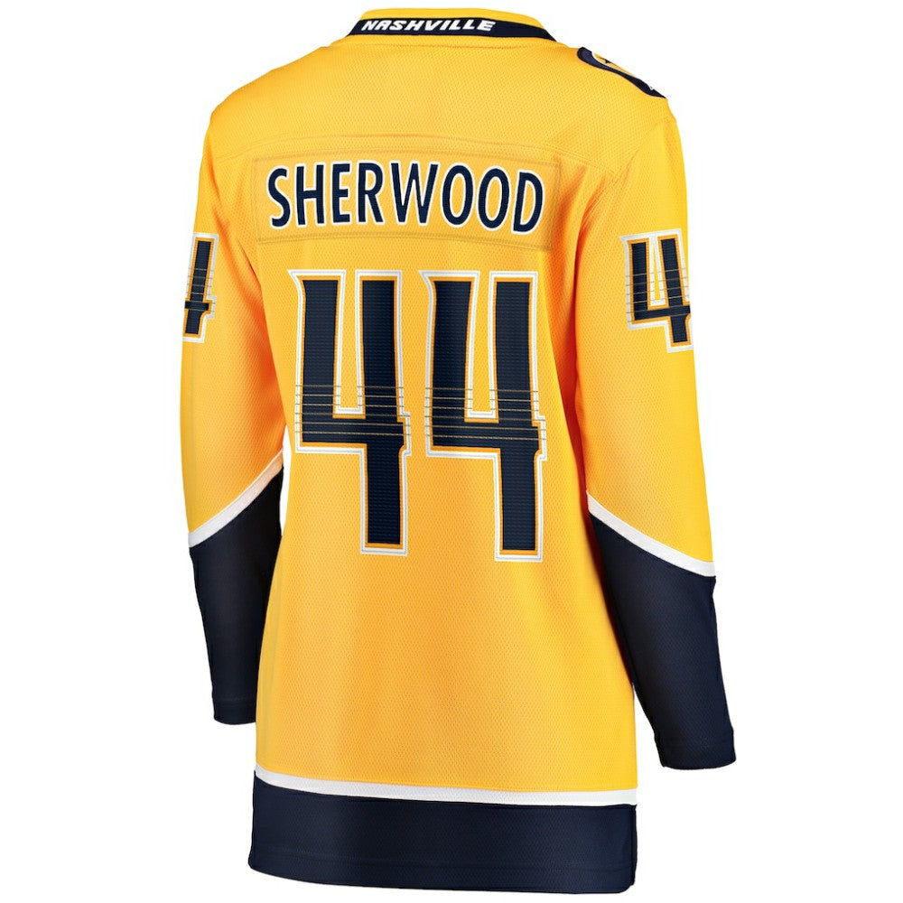 Kiefer Sherwood Nashville Predators Fanatics Women's Home Breakaway Player Jersey - Gold | US 5146689