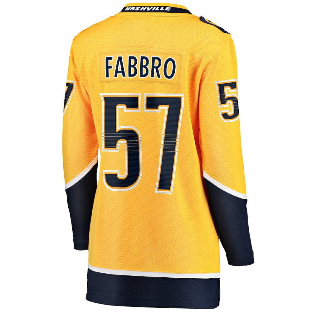 Dante Fabbro Nashville Predators Fanatics Women's Home Breakaway Player Jersey - Gold | US 5146690