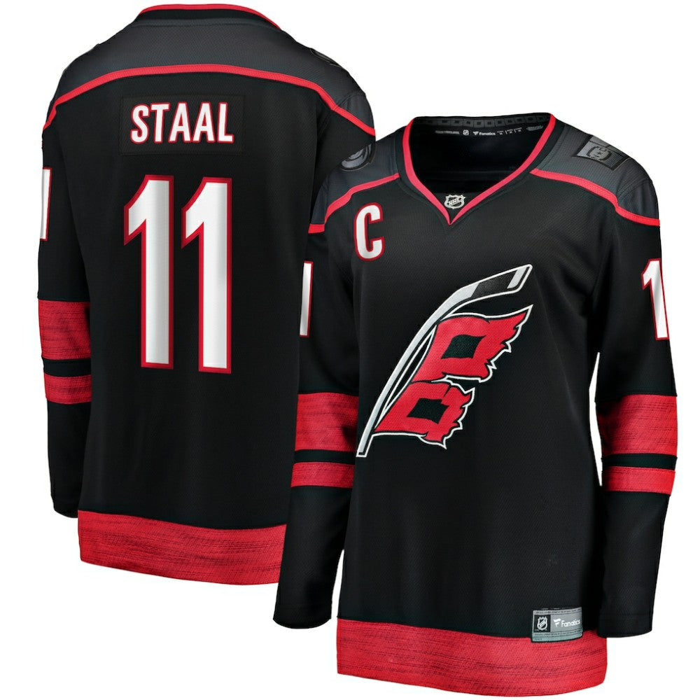 Jordan Staal Carolina Hurricanes Fanatics Women's Home Captain Patch Breakaway Player Jersey - Black | US 5148815
