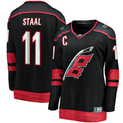 Jordan Staal Carolina Hurricanes Fanatics Women's Home Captain Patch Breakaway Player Jersey - Black | US 5148815