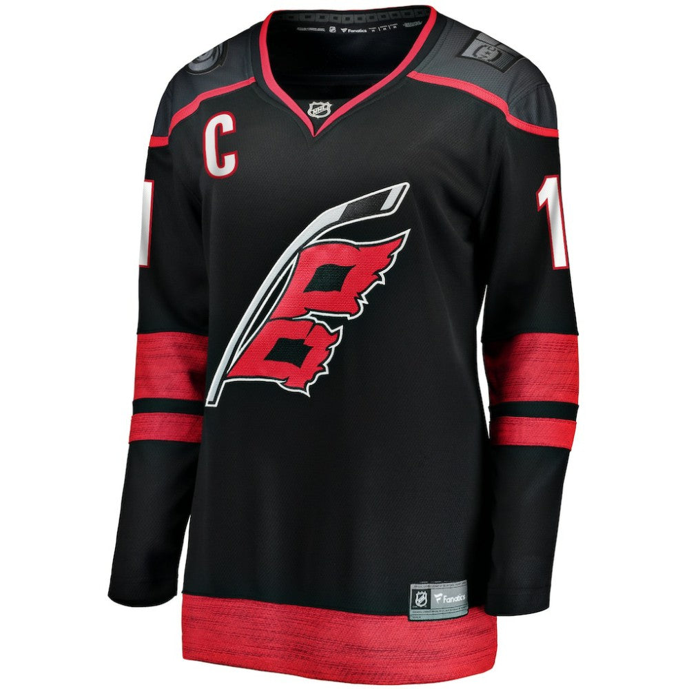 Jordan Staal Carolina Hurricanes Fanatics Women's Home Captain Patch Breakaway Player Jersey - Black | US 5148815
