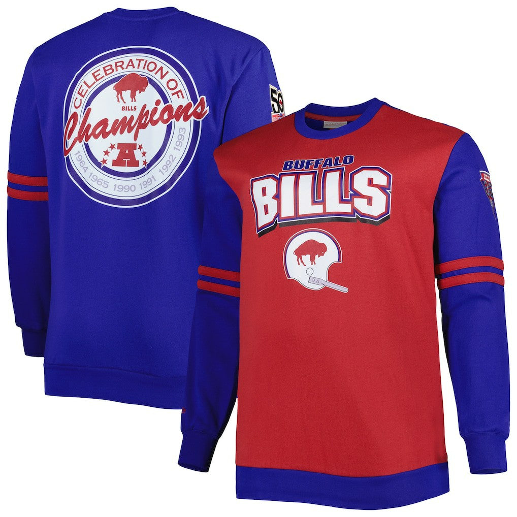 Buffalo Bills Big & Tall Celebration of Champions Pullover Sweatshirt - Red/Royal Pullover