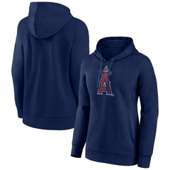 Los Angeles Angels Women's Distressed Team Pullover Hoodie - Navy Hoodies