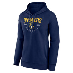 Milwaukee Brewers Women's Live For It Pullover Hoodie - Navy Hoodies