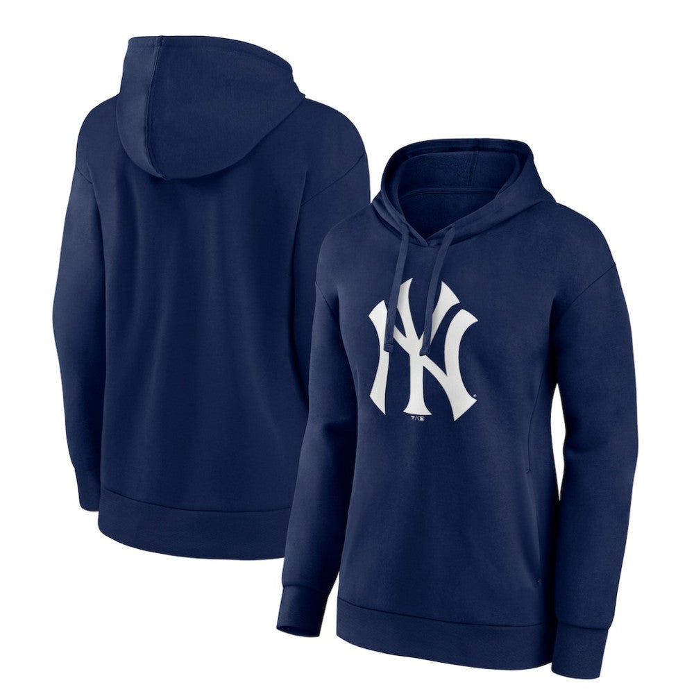New York Yankees Women's Core Logo Pullover Hoodie - Navy Hoodies
