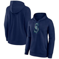 Seattle Mariners Women's Distressed Team Pullover Hoodie - Navy Hoodies