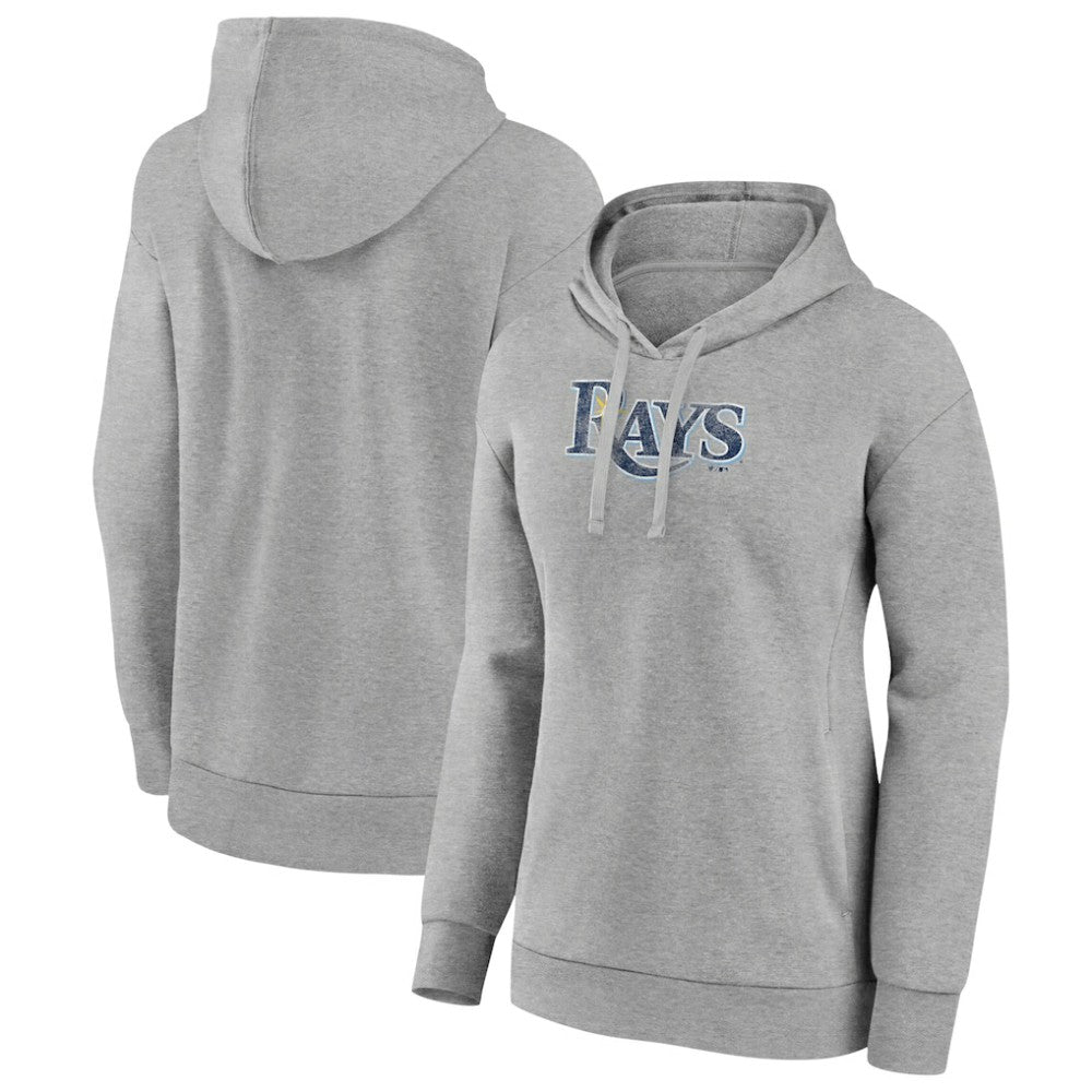 Tampa Bay Rays Women's Distressed Team Pullover Hoodie - Gray Hoodies