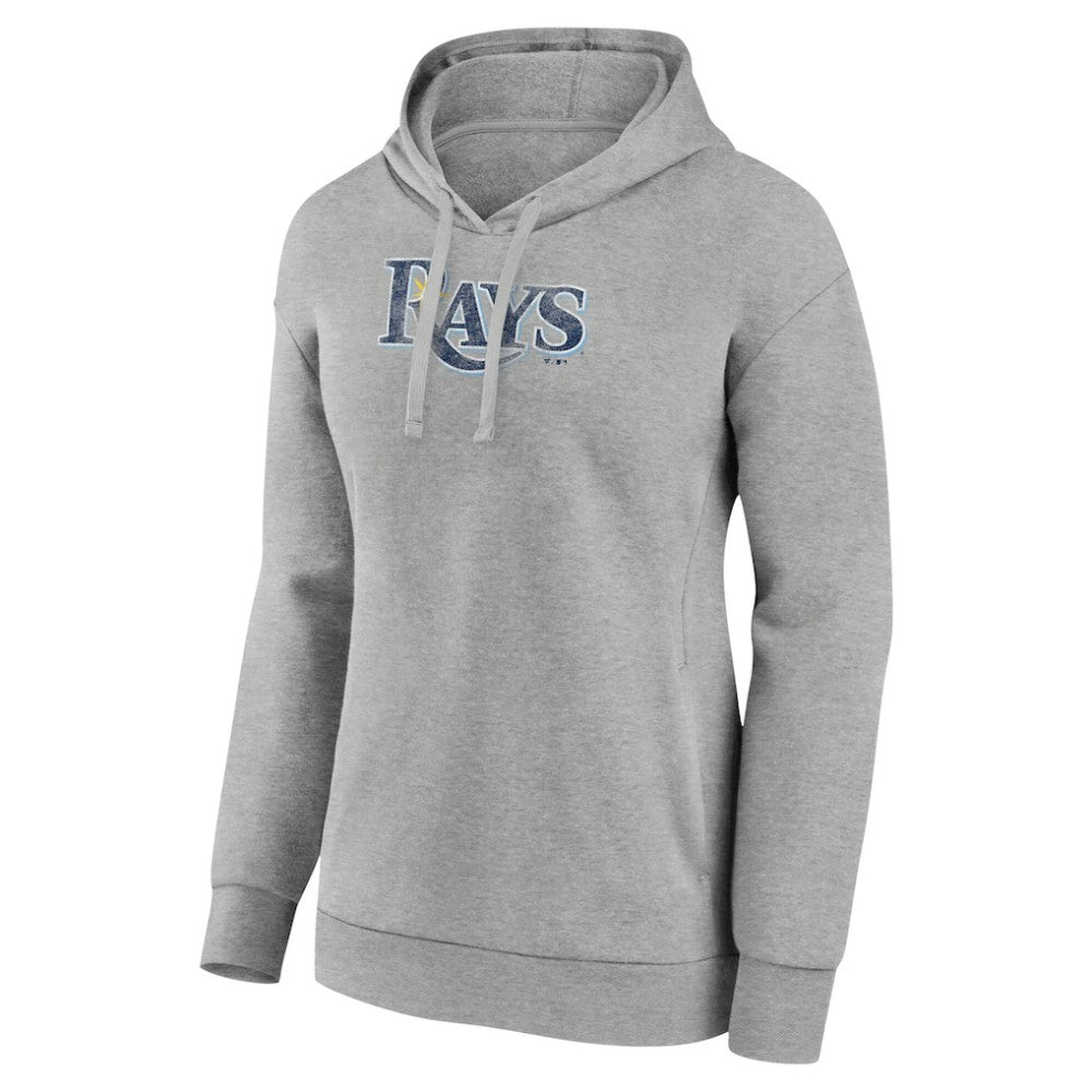 Tampa Bay Rays Women's Distressed Team Pullover Hoodie - Gray Hoodies
