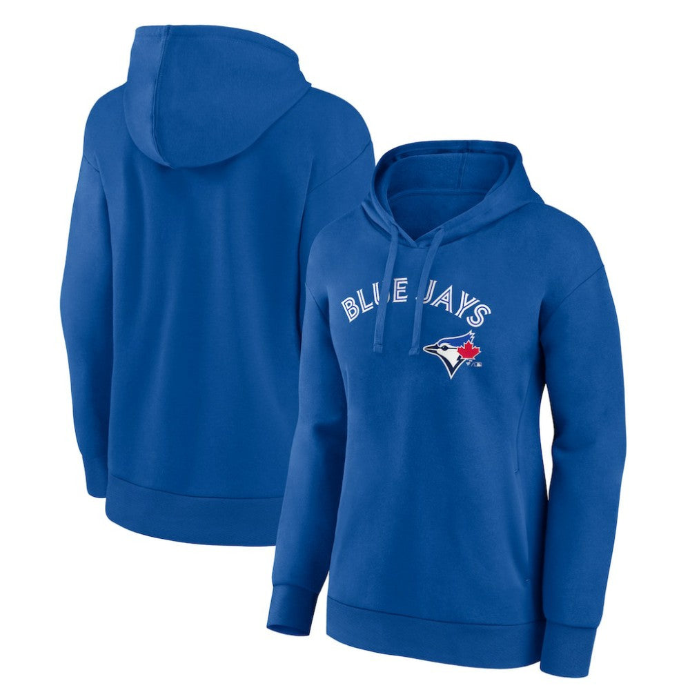 Toronto Blue Jays Women's Team Logo Lockup Pullover Hoodie - Royal Hoodies