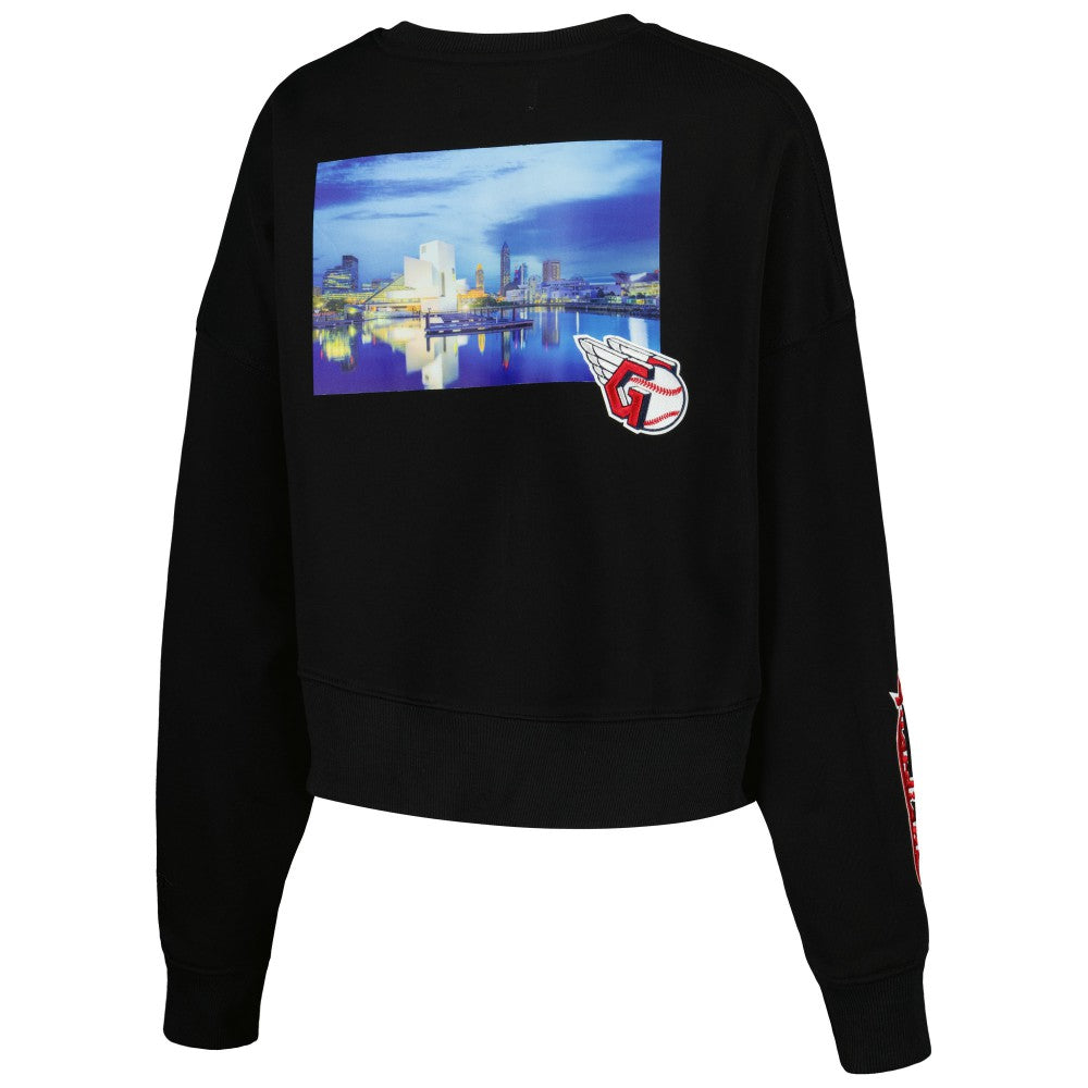 Cleveland Guardians Pro Standard Women's City Scape Pullover Sweatshirt - Black Pullover