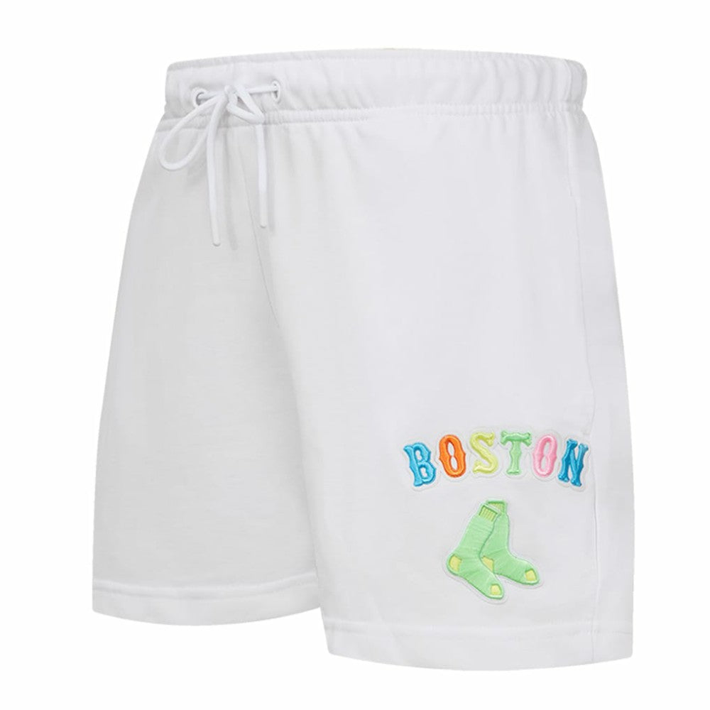 Boston Red Sox Pro Standard Women's Washed Neon Shorts - White Shorts