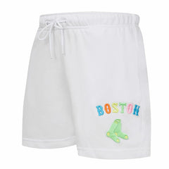 Boston Red Sox Pro Standard Women's Washed Neon Shorts - White Shorts