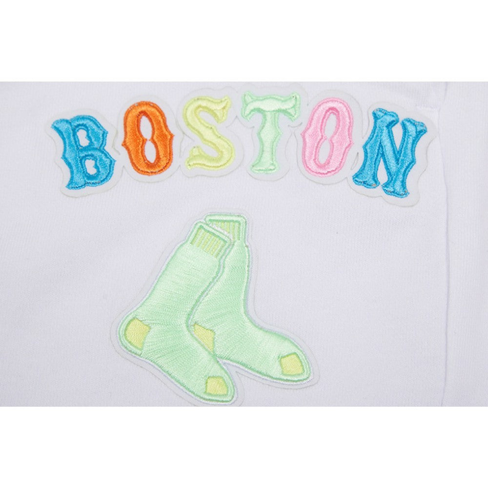 Boston Red Sox Pro Standard Women's Washed Neon Shorts - White Shorts