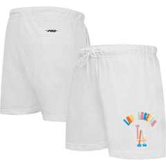Los Angeles Dodgers Pro Standard Women's Washed Neon Shorts - White Shorts