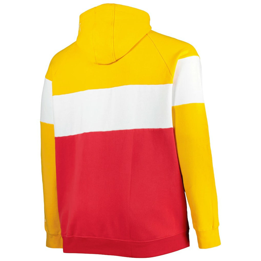 Kansas City Chiefs New Era Big & Tall Current Colorblock Raglan Fleece Pullover Hoodie - Red/Gold Hoodies