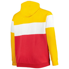 Kansas City Chiefs New Era Big & Tall Current Colorblock Raglan Fleece Pullover Hoodie - Red/Gold Hoodies