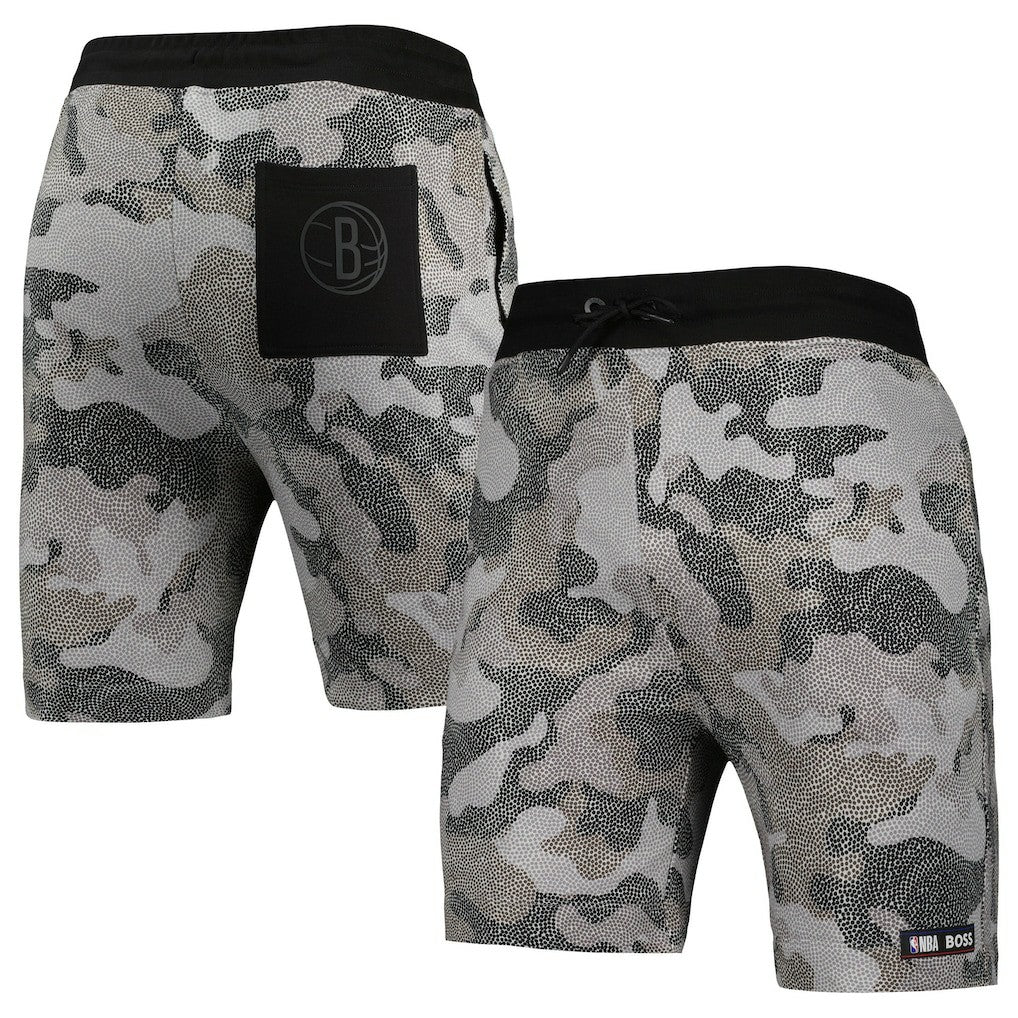 Brooklyn Nets NBA x Hugo Boss Slam Camo Shorts Black