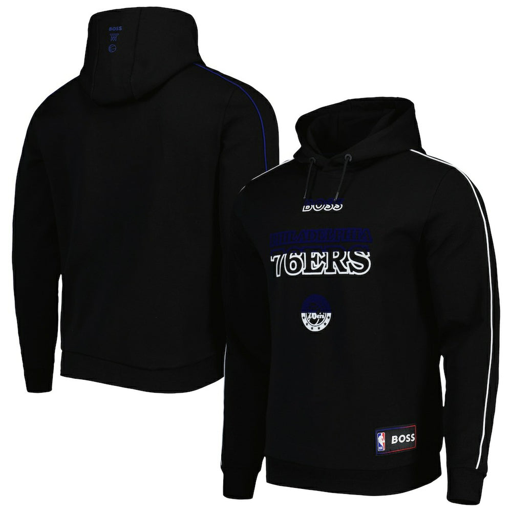 Philadelphia 76ers NBA x Hugo Boss Team Bounce Tri-Blend Pullover Hoodie Black