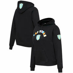 Las Vegas Raiders Pro Standard Women's Neon Fleece Pullover Hoodie - Black Hoodies