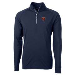 Chicago Bears Cutter & Buck Adapt Eco Knit Stretch Recycled Big & Tall Quarter-Zip Throwback Pullover Top - Navy Pullover