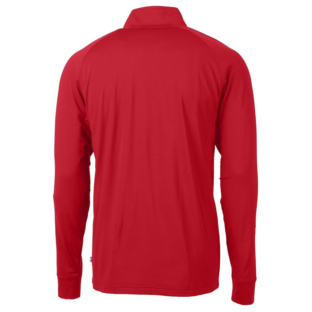 Buffalo Bills Cutter & Buck Adapt Eco Knit Stretch Recycled Big & Tall Quarter-Zip Throwback Pullover Top - Red Pullover