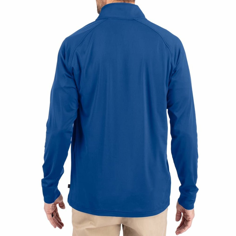 Buffalo Bills Cutter & Buck Adapt Eco Knit Stretch Recycled Big & Tall Quarter-Zip Throwback Pullover Top - Royal Pullover