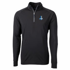 Detroit Lions Cutter & Buck Adapt Eco Knit Stretch Recycled Big & Tall Quarter-Zip Throwback Pullover Top - Black Pullover