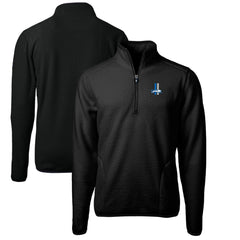 Detroit Lions Cutter & Buck Cascade Eco Sherpa Fleece Big & Tall Quarter-Zip Throwback Jacket - Black Jackets