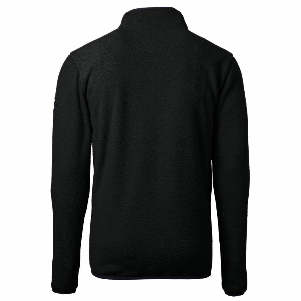 Detroit Lions Cutter & Buck Cascade Eco Sherpa Fleece Big & Tall Quarter-Zip Throwback Jacket - Black Jackets