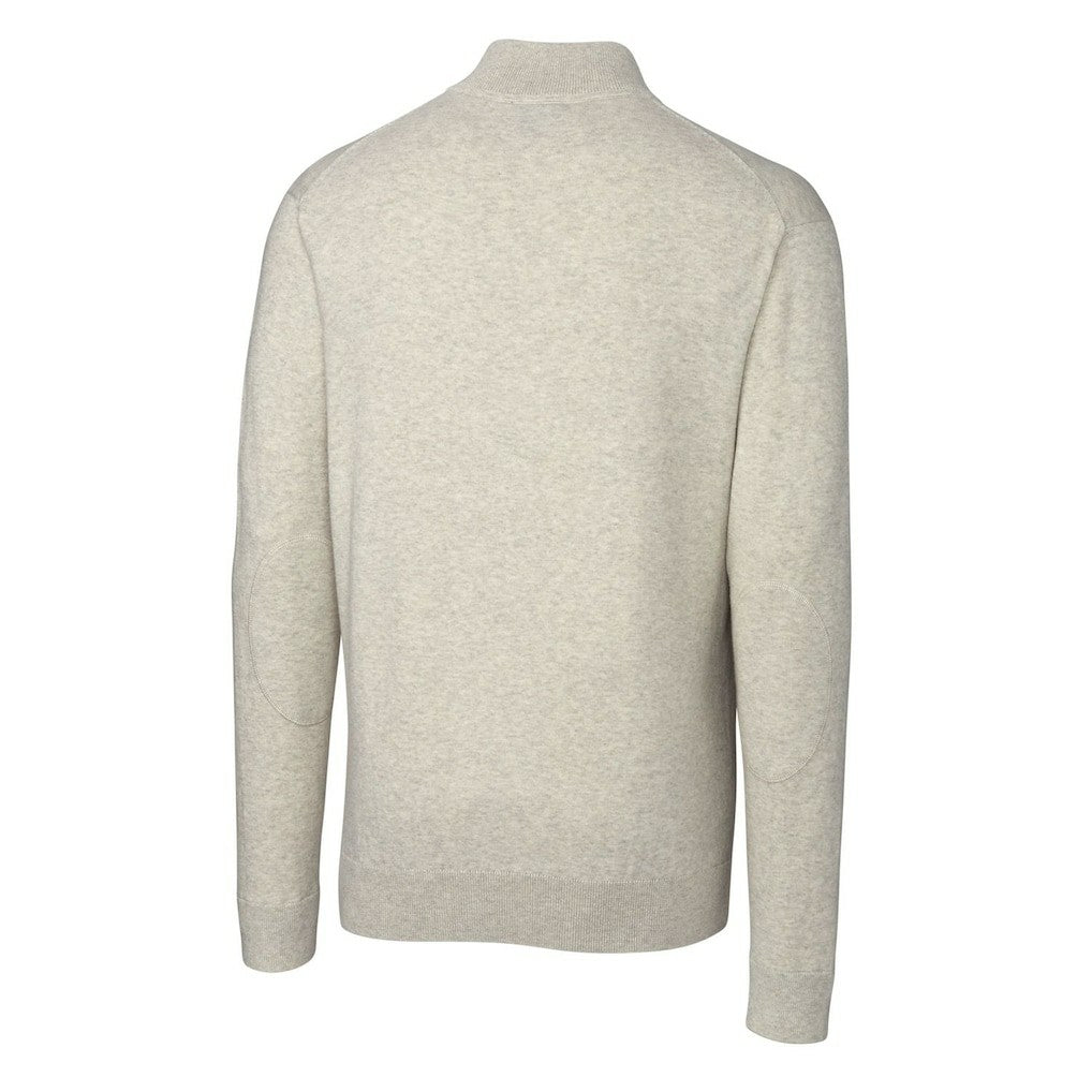 Cleveland Browns Cutter & Buck Throwback Logo Lakemont Tri-Blend Big & Tall Quarter-Zip Pullover Sweater - Oatmeal Pullover