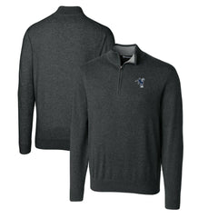 Indianapolis Colts Cutter & Buck Throwback Logo Lakemont Tri-Blend Big & Tall Quarter-Zip Pullover Sweater - Heather Charcoal Pullover