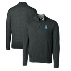 Detroit Lions Cutter & Buck Throwback Logo Lakemont Tri-Blend Big & Tall Quarter-Zip Pullover Sweater - Heather Charcoal Pullover