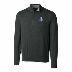 Detroit Lions Cutter & Buck Throwback Logo Lakemont Tri-Blend Big & Tall Quarter-Zip Pullover Sweater - Heather Charcoal Pullover