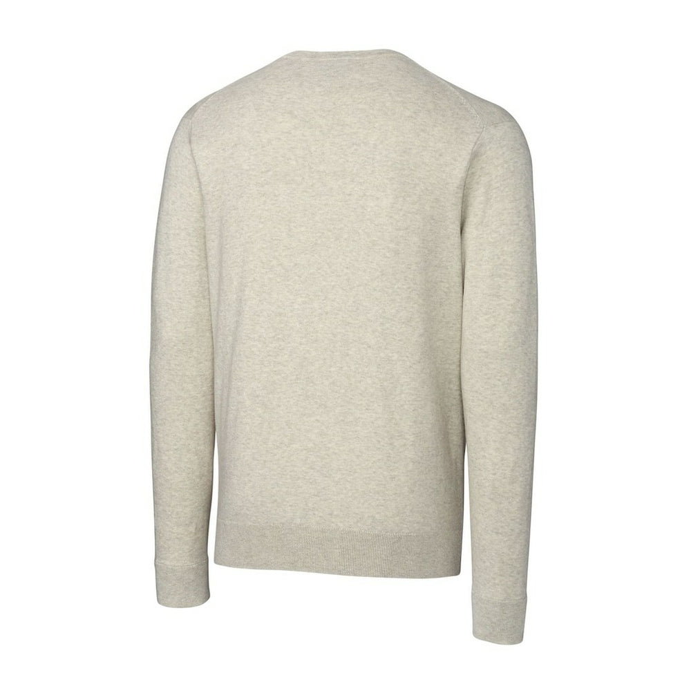 New York Giants Cutter & Buck Throwback Logo Lakemont Tri-Blend Big & Tall V-Neck Pullover Sweater - Oatmeal Pullover