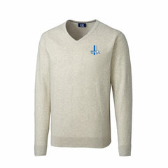 Detroit Lions Cutter & Buck Throwback Logo Lakemont Tri-Blend Big & Tall V-Neck Pullover Sweater - Oatmeal Pullover