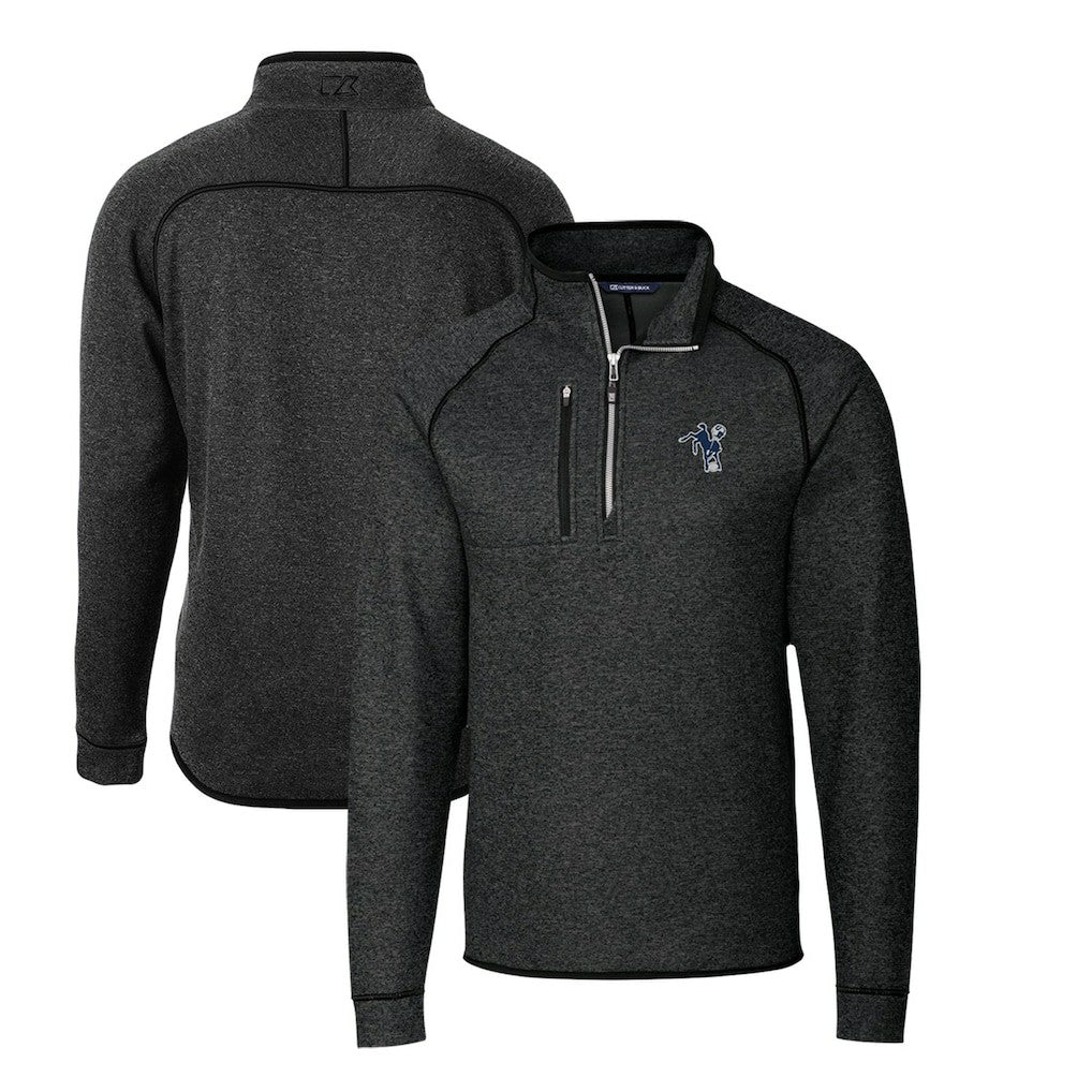 Indianapolis Colts Cutter & Buck Mainsail Sweater-Knit Big & Tall Half-Zip Pullover Jacket - Heather Charcoal Pullover