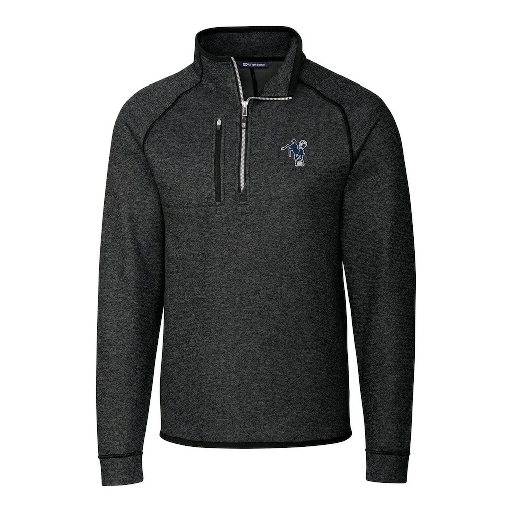 Indianapolis Colts Cutter & Buck Mainsail Sweater-Knit Big & Tall Half-Zip Pullover Jacket - Heather Charcoal Pullover