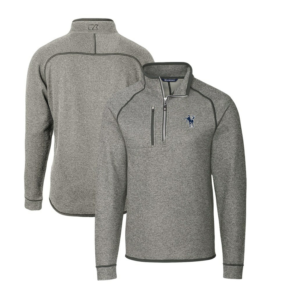 Indianapolis Colts Cutter & Buck Mainsail Sweater-Knit Big & Tall Half-Zip Pullover Jacket - Heather Gray Pullover