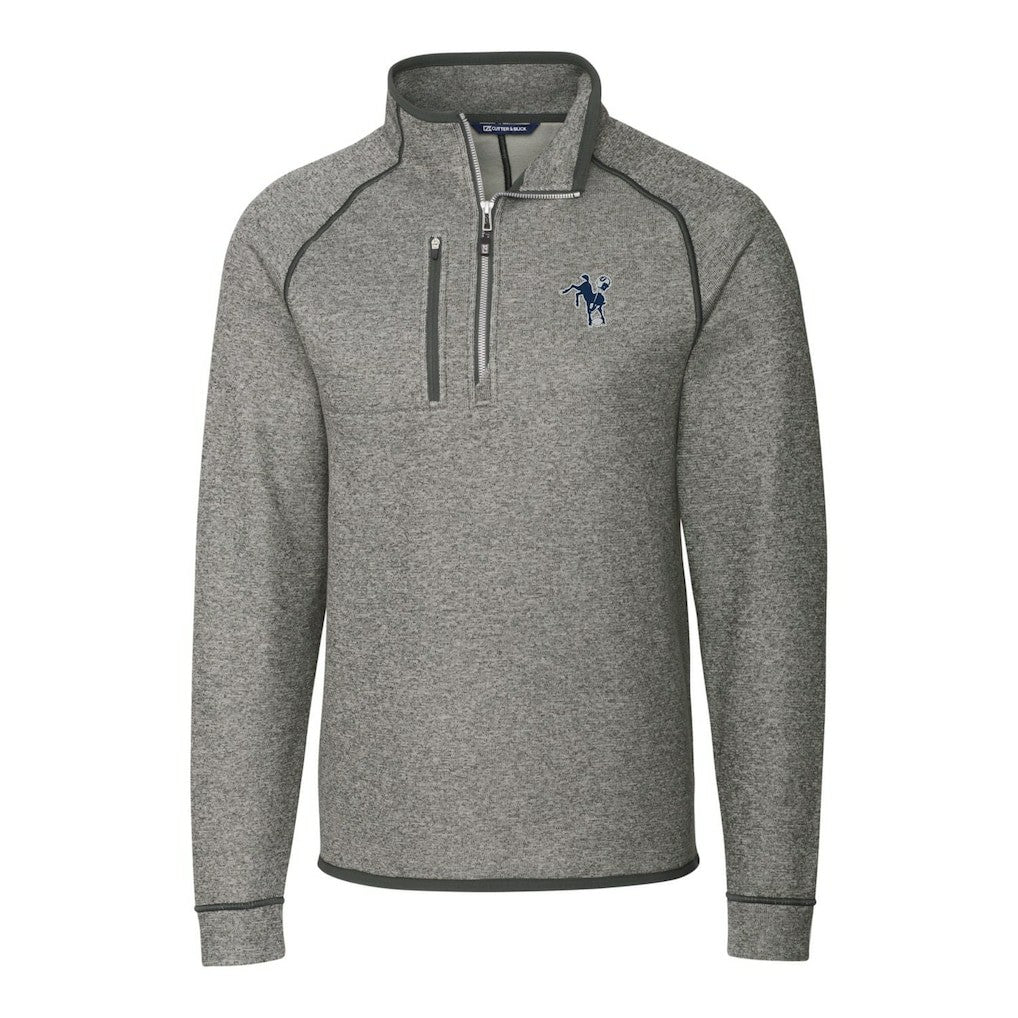 Indianapolis Colts Cutter & Buck Mainsail Sweater-Knit Big & Tall Half-Zip Pullover Jacket - Heather Gray Pullover