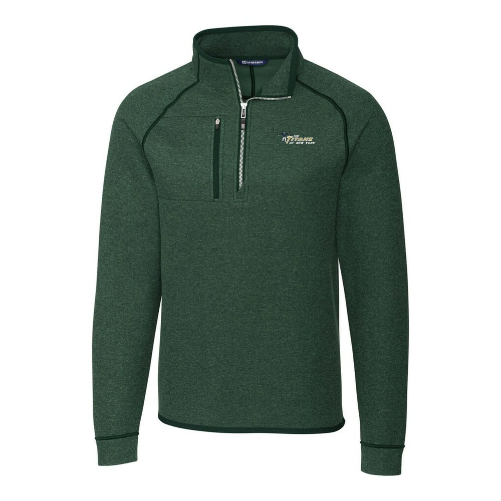 New York Jets Cutter & Buck Mainsail Sweater-Knit Big & Tall Half-Zip Pullover Jacket - Heather Green Pullover
