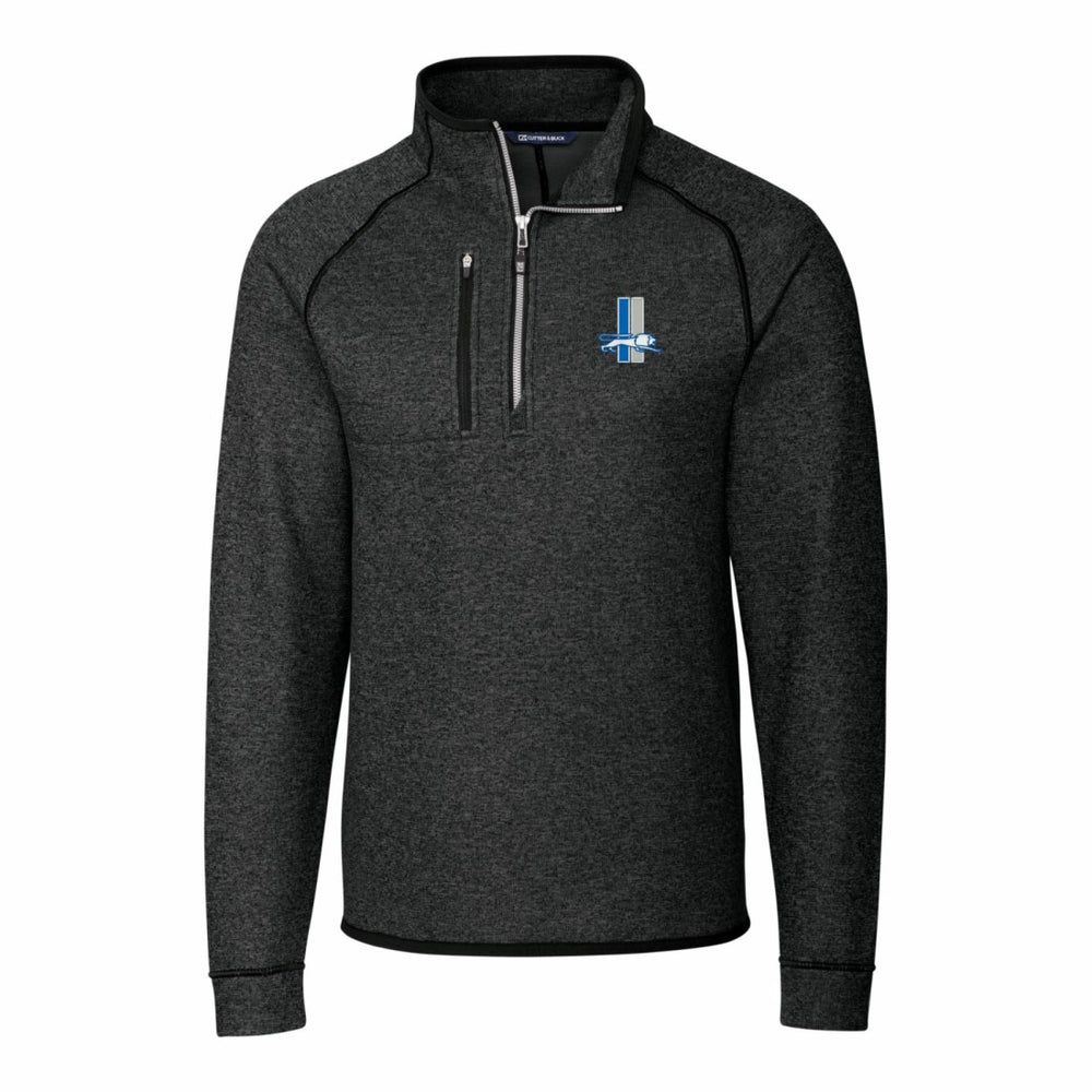 Detroit Lions Cutter & Buck Mainsail Sweater-Knit Big & Tall Half-Zip Pullover Jacket - Heather Charcoal Pullover