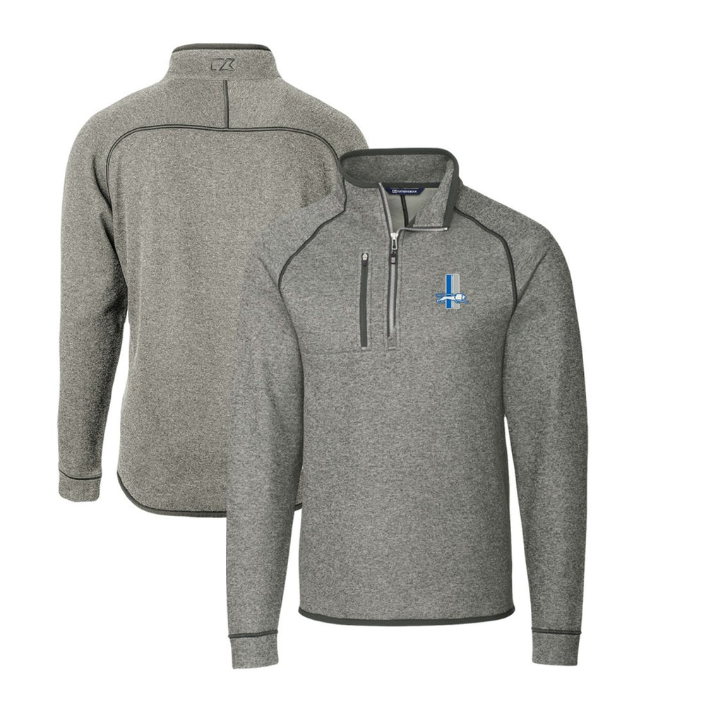 Detroit Lions Cutter & Buck Mainsail Sweater-Knit Big & Tall Half-Zip Pullover Jacket - Heather Gray Pullover