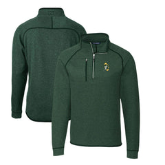 Green Bay Packers Cutter & Buck Mainsail Sweater-Knit Big & Tall Half-Zip Pullover Jacket - Heather Green Pullover