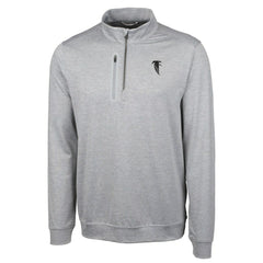 Atlanta Falcons Cutter & Buck Stealth Heathered Big & Tall Throwback Logo Quarter-Zip Pullover Top - Gray Pullover